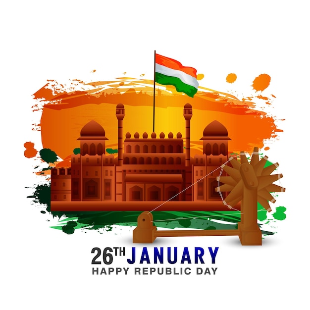 Vector happy republic day celebration card