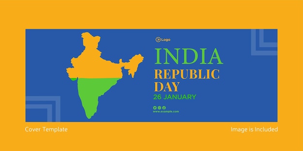 Happy republic day cover page design template