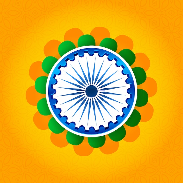 Vector happy republic day of india background with ashoka on flower