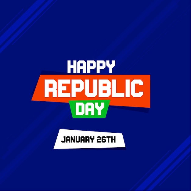 Happy Republic Day India logo design template