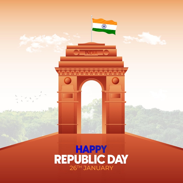 वेक्टर happy republic day india social media post