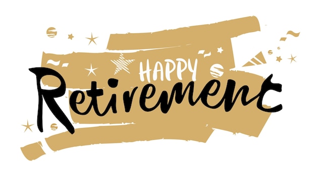 happy retirement lettering card banner