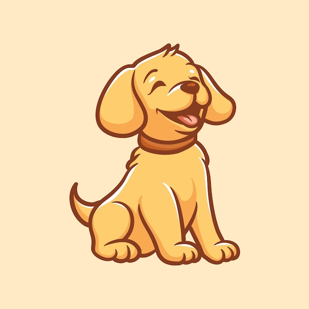 Happy Retriever Creative Cartoon Illustration