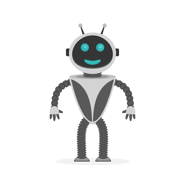 Happy robot .  illustration.