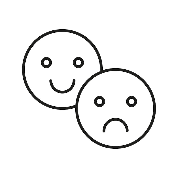 Vector happy and sad smiley icon vector illustration stock image
