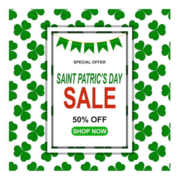Happy saint patric's day. special offer banner