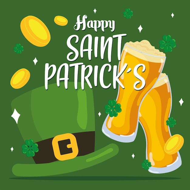 Vector happy saint patrick day poster vector illustration