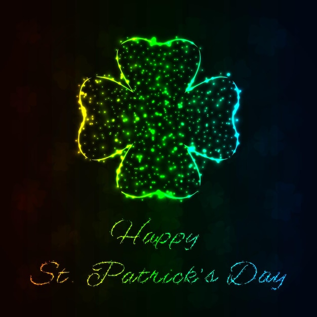 Happy Saint Patrick's day achtergrond silhouet van lichten