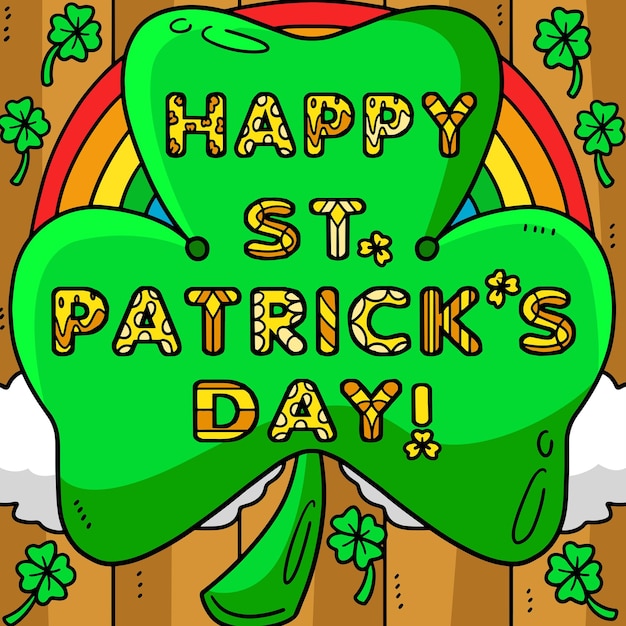 Happy Saint Patrick's Day gekleurde cartoon