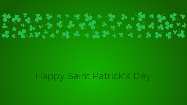 Happy saint patrick's day green background. green clover leaves pattern. vector illustration.