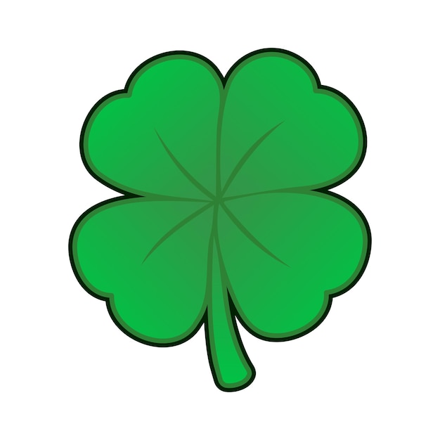 Happy saint patrick's day. green four leaf clover icon