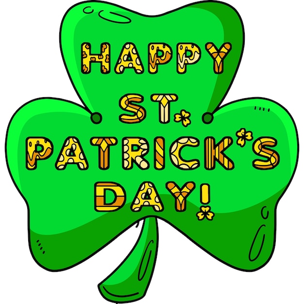 Happy Saint Patricks Day Cartoon Colored Clipart