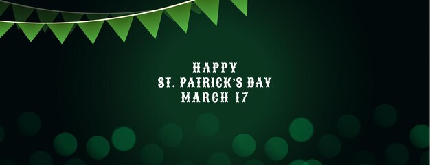 Happy saint patricks day decorative banner bokeh background