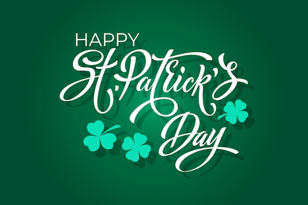 Happy saint patricks day handwritten lettering typography hand drawn design elements logos