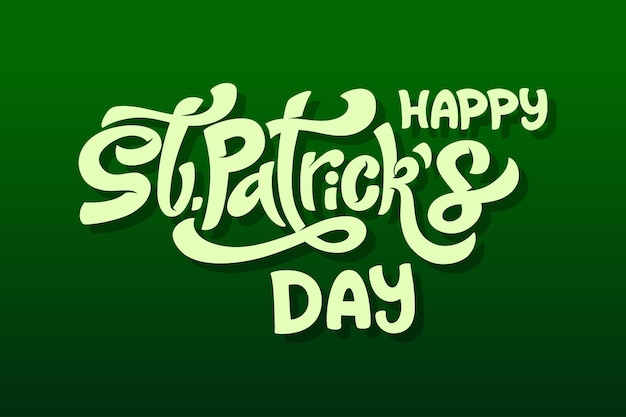 Vector happy saint patricks day handwritten lettering typography hand drawn design elements logos