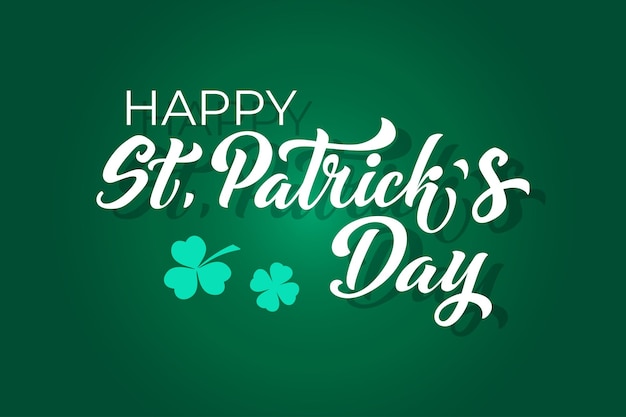 Happy saint patricks day handwritten lettering typography hand drawn design elements logos