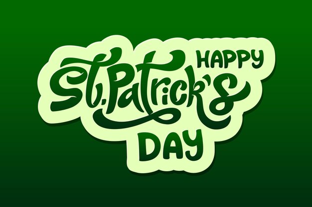 Vector happy saint patricks day handwritten lettering typography hand drawn design elements logos