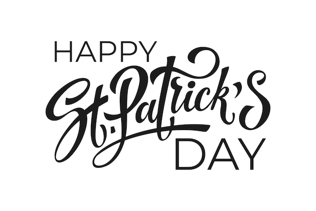 Happy saint patricks day handwritten lettering typography hand drawn design elements logos