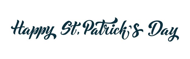 ベクトル 聖パトリックの日 おめでとうございます 手書きの文字 タイポグラフィー