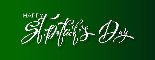 Happy saint patricks day handwritten lettering typography