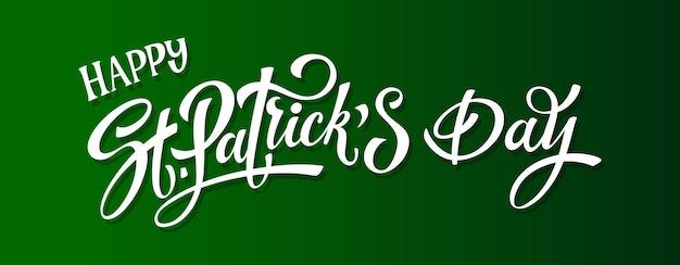 Vector happy saint patricks day handwritten lettering typography