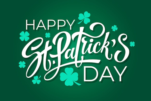 Vector happy saint patricks day handwritten lettering typography