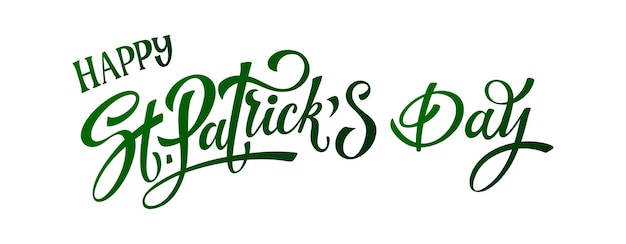 Vector happy saint patricks day handwritten lettering typography