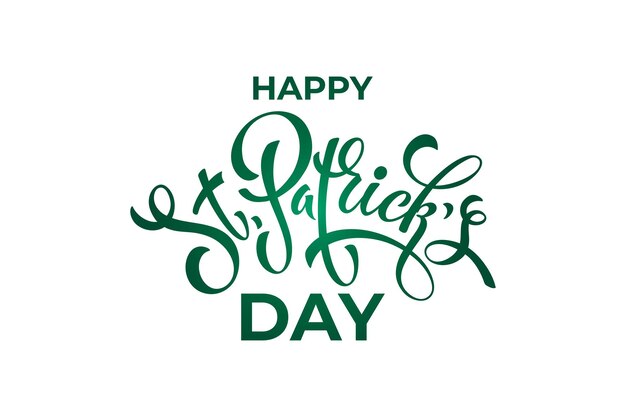 Happy saint patricks day handwritten lettering typography