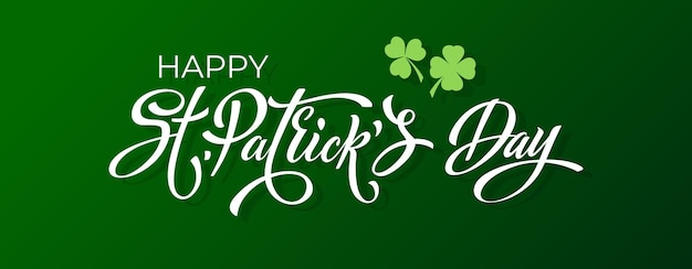 Vector happy saint patricks day handwritten lettering typography