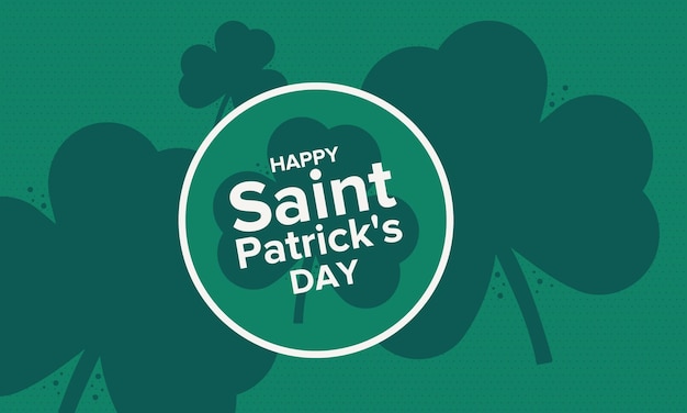 Happy Saint Patricks Day Ierse feestdag op 17 maart Klaver en klaverbladeren Groen en oranje