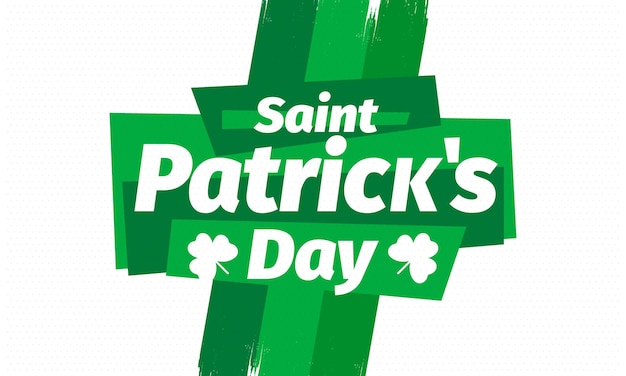 Vector happy saint patricks day irish holiday clover and shamrock leaves green ireland colors vector