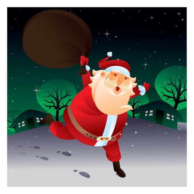 Happy santa at christmast night