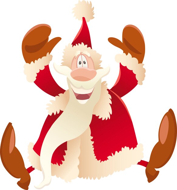 Happy santa claus cartoon illustration