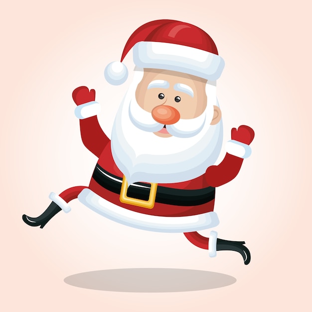 happy santa claus cartoon jump 