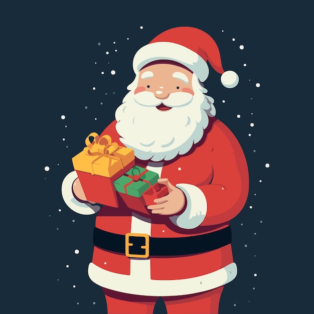 happy Santa Claus character with gift