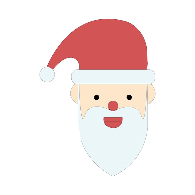 Happy Santa Claus in rode hoed geïsoleerd op een witte achtergrond voor Xmas feestelijk ontwerp Vector.