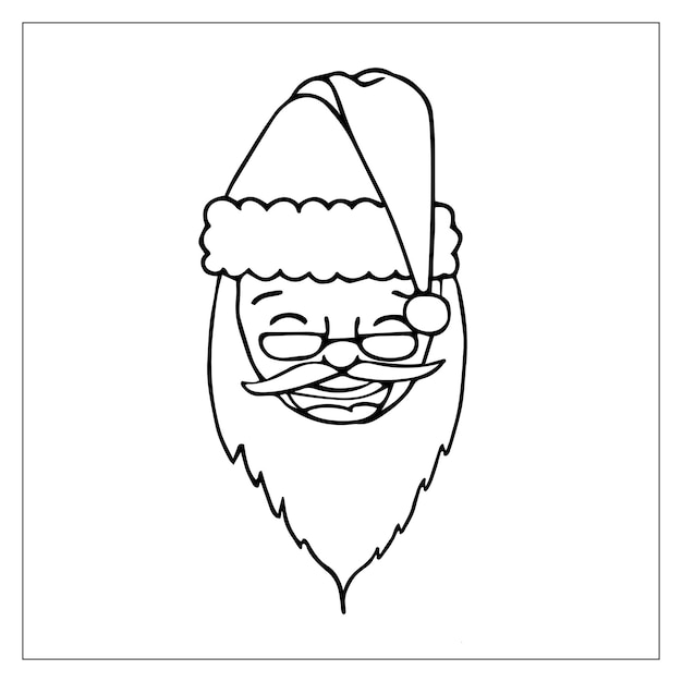 Happy santa face. smiling santa claus. christmas decoration.