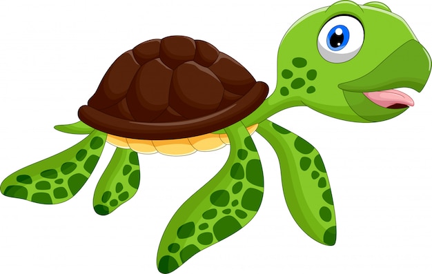 Happy sea turtle cartoon