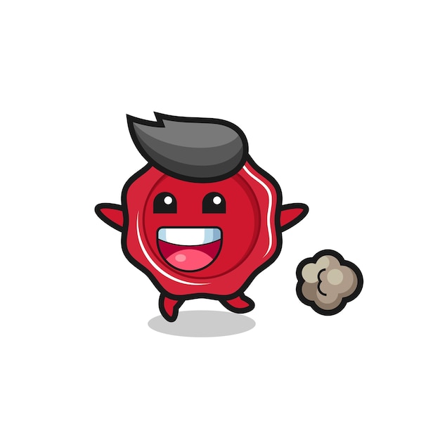 the happy sealing wax cartoon with running pose , cute style design for t shirt, sticker, logo element