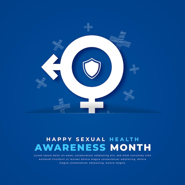 Happy sexual health awareness month paper cut design illustration for background poster banner ads