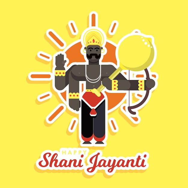 Vector happy shani dev jayanti amavasya hindu god festival greeting card wishes poster graphic banner