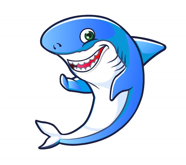 Happy Shark Cartoon Mascot