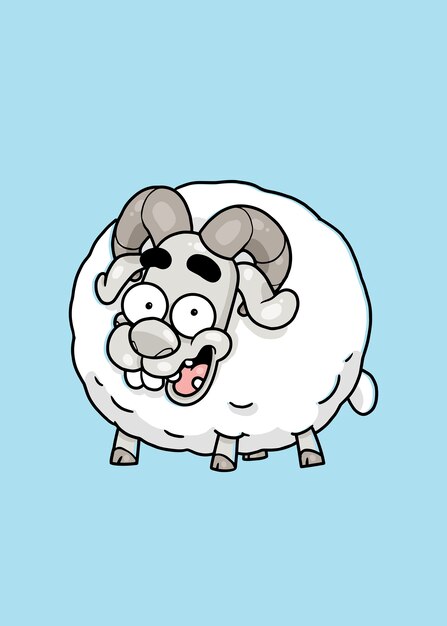 Vector happy sheep