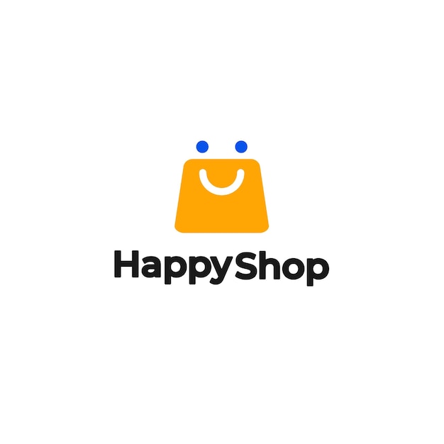 happy shop logo design for your projects