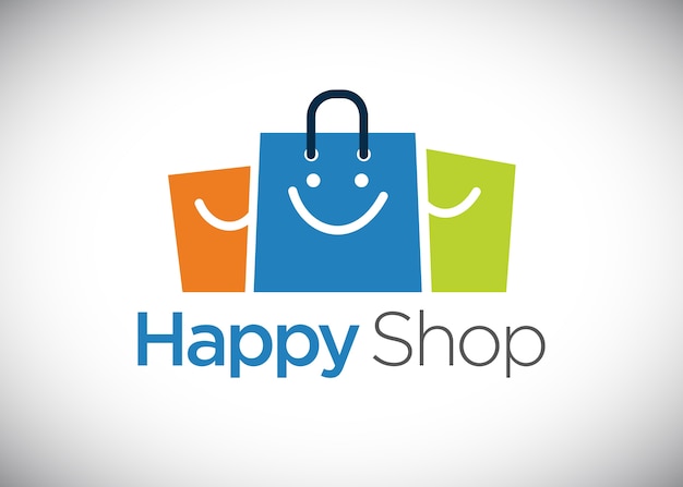 Vector happy shop logo template