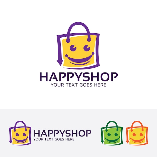 Happy shopping logo template