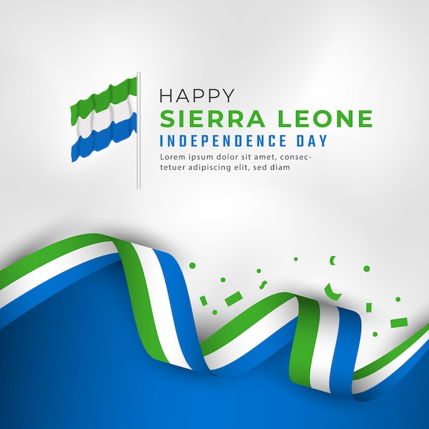 Happy Sierra Leone Independence Day April 27th Celebration Vector for Poster Banner Advertising