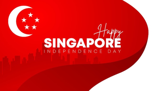 Happy Singapore Independence Day Background Illustration