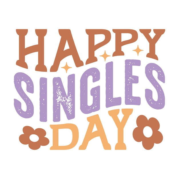 Vector happy singles day retro svg design