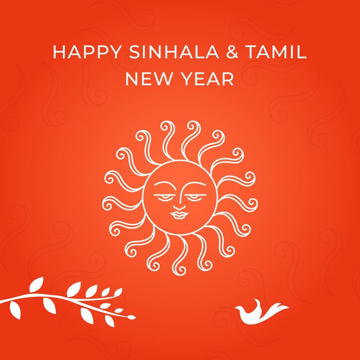 वेक्टर happy sinhala and tamil new year social media celebration template